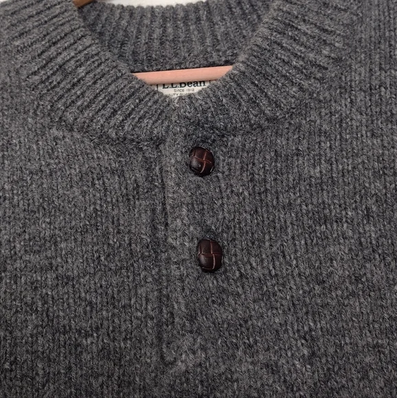 NWT L.L. Bean Men's Gray Knit Charcoal Pullover Long Sleeve Sweater Sz XXL Tall - Picture 7 of 13